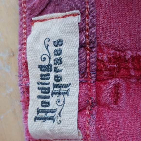 Anthropologie Holding Horses Red Pencil Skirt - Picture 5 of 9